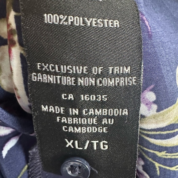 ❤️ Catherine Malandrino Navy Floral Midi Dress XL NWOT - Picture 3 of 6